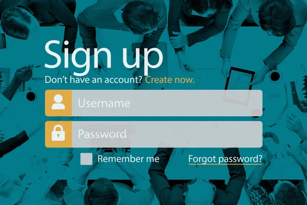 サインアップは、登録アカウントの概念に参加 — ストック写真