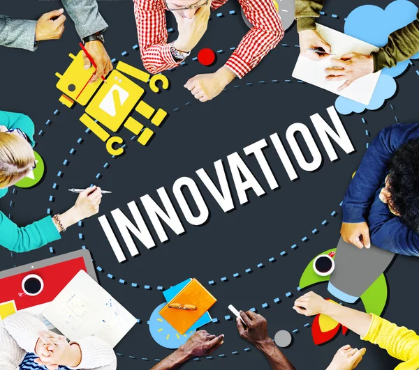 Lançamento de ideias de planejamento de inovação — Fotografia de Stock