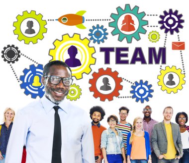 İnsanlar bağlantı kurumsal takım kavramı