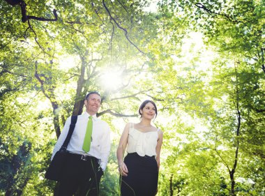 Açık havada yürüyüş iş Çift