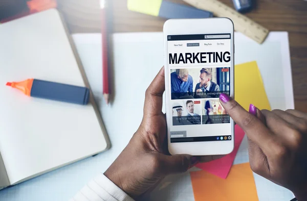 Conceito de mídia social comercial de marketing digital — Fotografia de Stock