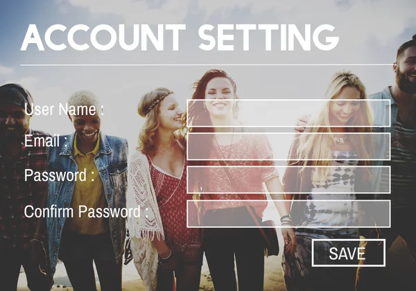Conceito de Registro de Configuração de Conta — Fotografia de Stock