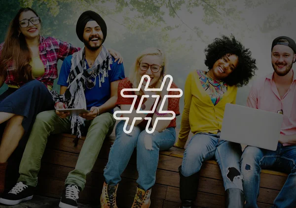 Hashtag pictogram, sociale Media Concept — Stockfoto