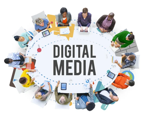 Концепция цифровых медиа — стоковое фото