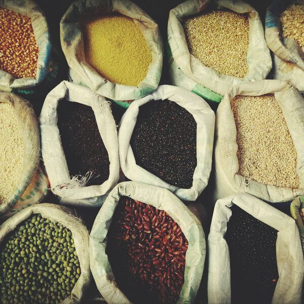 Sacks Of Legumes And Grains