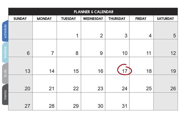 template with calendar concept