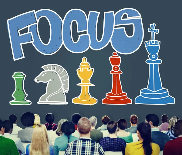 Focus en groep mensen bedrijfsconcept — Stockfoto