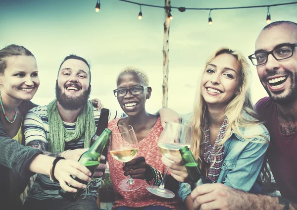 Diverse People at Beach Party — Stock Photo, Image