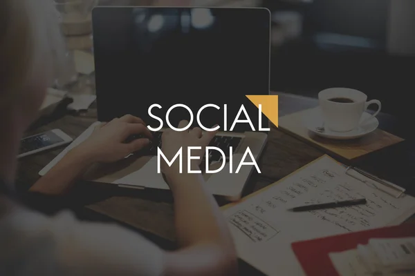 Sociale media netwerken concept — Stockfoto