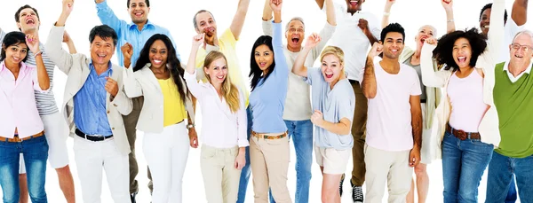 Grupo de pessoas da diversidade celebrando o sucesso — Fotografia de Stock