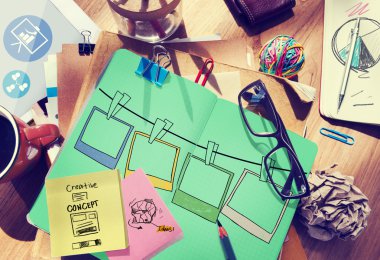 renkli çizim simge ve metin