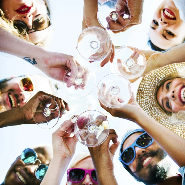 Strand Cheers viering — Stockfoto