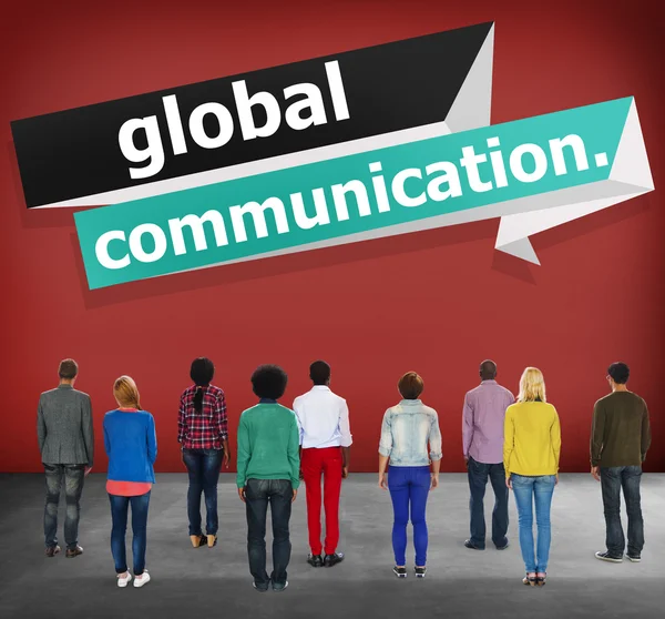 Różnych ludzi i Global Communications — Zdjęcie stockowe
