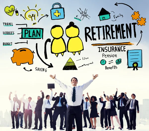 Mensen uit het bedrijfsleven en pensioen verzekering Concept — Stockfoto