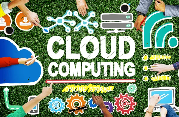 Cloud computing połączenia — Zdjęcie stockowe