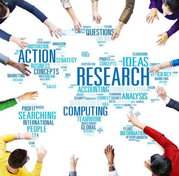 Business People Pointing on Research — Stock Photo, Image