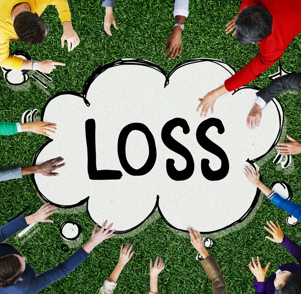 Affärsmän pekar på förlust — Stockfoto