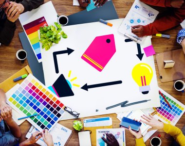 İş adamları ve marka pazarlama kavramı