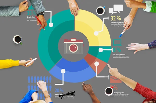 Analýza marketingu grafu diagramu koncept — Stock fotografie