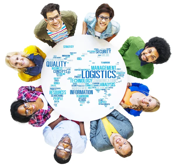 Rozdílní lidé a koncepce logistiky — Stock fotografie