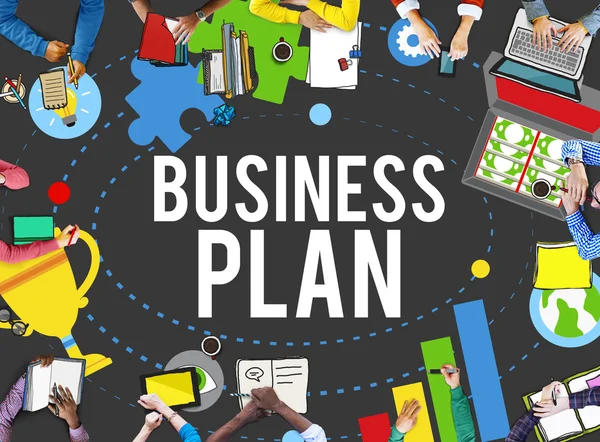 Diverse mensen en business plan concept — Stockfoto