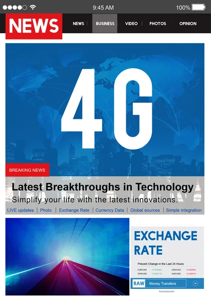 Modelo com conceito de internet 4g — Fotografia de Stock