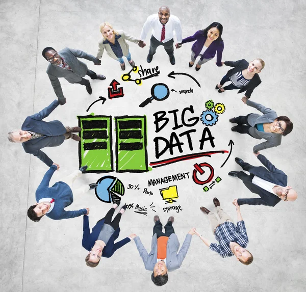 Diversità Business People, Big Data Lavoro di squadra — Foto Stock