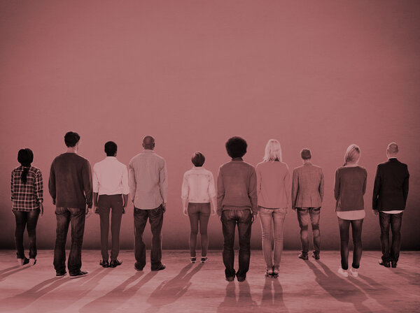 People Rear View Togetherness Concept