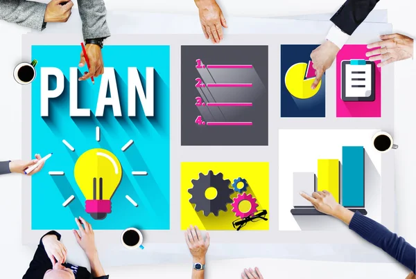 Plan strategie ideeën businessconcept — Stockfoto