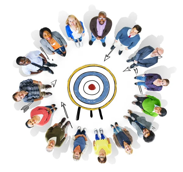 Diverse People and Goal Target — Stock Photo, Image