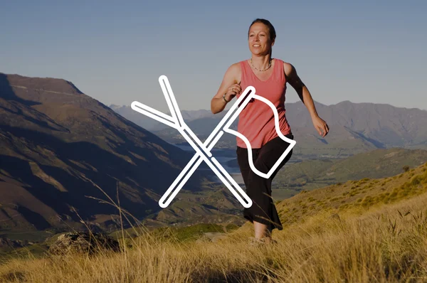 Mujer corriendo en la naturaleza — Foto de Stock