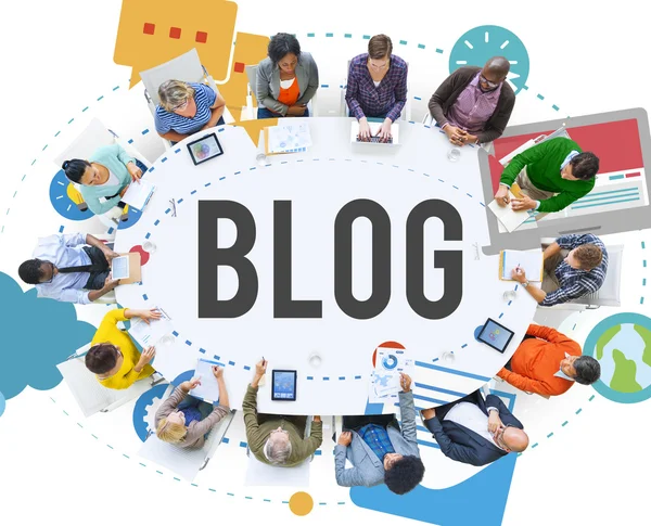 Blogging medya sosyal medya kavramı mesajlaşma — Stok fotoğraf