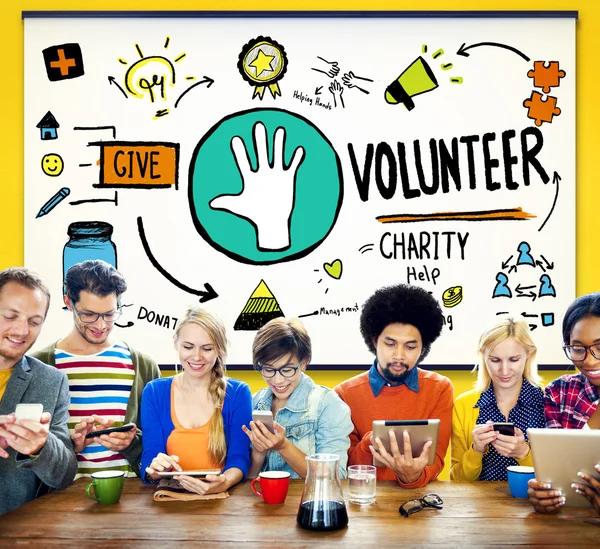 Volunteer Charity Help Sharing Giving Donate Assisting Concept — Stock Photo, Image