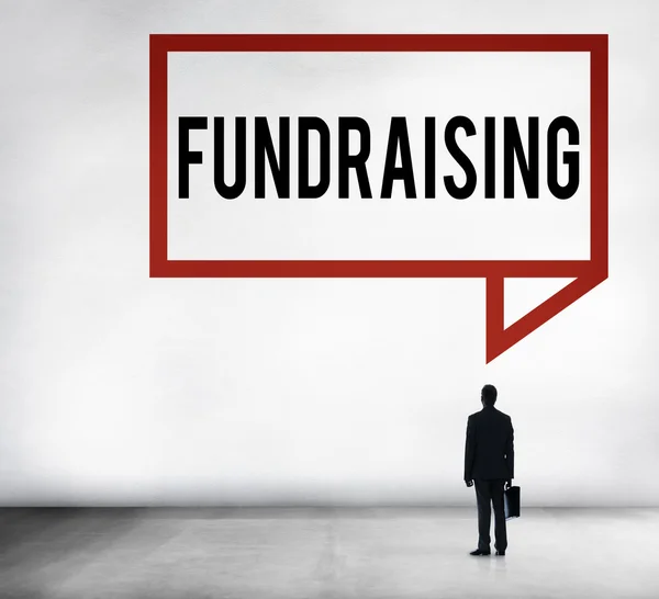 Affärsmannen och Fundraising koncept — Stockfoto