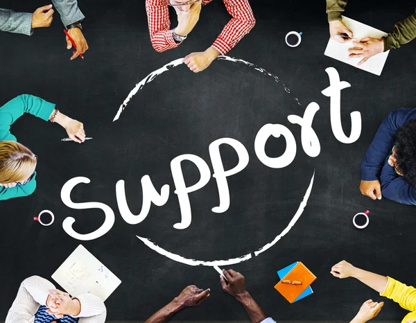 Business People Pointing on Support — Stock Photo, Image