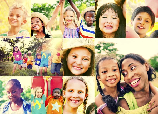 Diversidad niños en collage — Foto de Stock