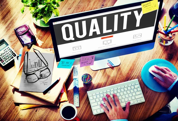 Kwaliteit Grade niveau garantie Concept — Stockfoto