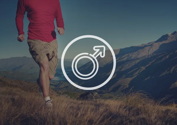 Man jogging in Mountains — Stock Photo, Image