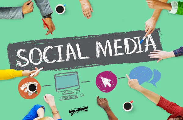 Concetto di connessione ai social media — Foto Stock