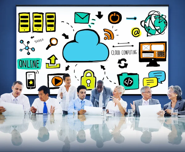 Cloud computing nätverk koncept — Stockfoto