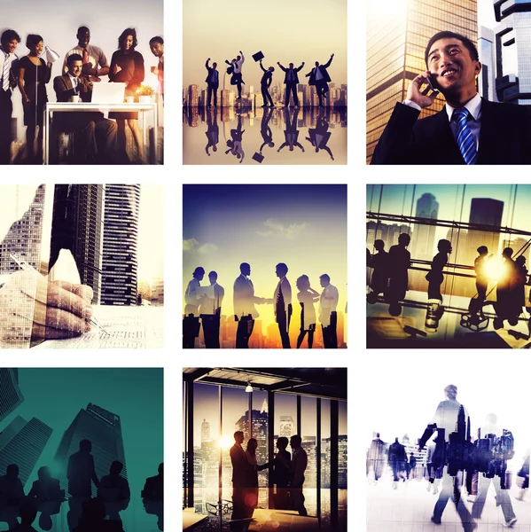 Collage with Business People — Stock Photo, Image