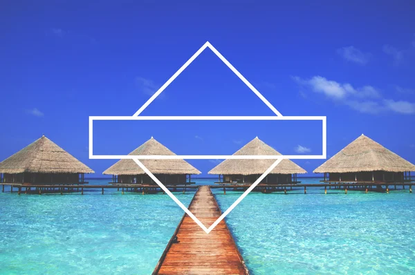 Dock at Maldives with clear water — Stock Photo, Image