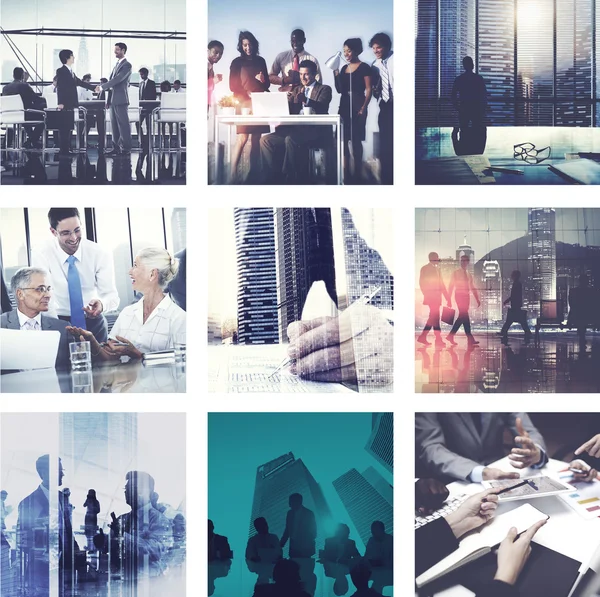 Collage mit Geschäftsleuten — Stockfoto