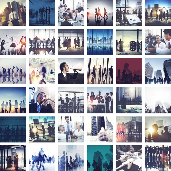 Collage con uomini d'affari — Foto Stock
