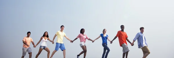 Young friends at outdoors — Stock Photo, Image