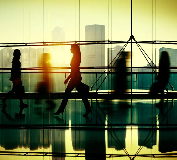 Silhouette del gruppo Business — Foto Stock