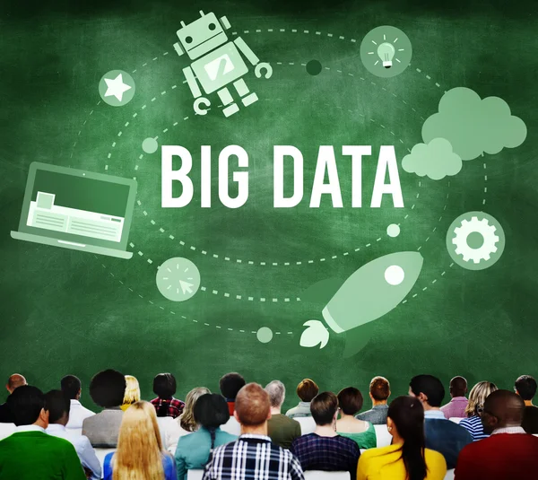 Ludzie w seminarium i Big Data Concept — Zdjęcie stockowe