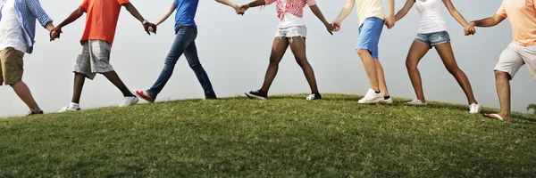 Young friends at outdoors — Stock Photo, Image