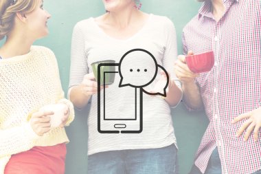 insanlar ve dijital aygıtlar Internet, iletişim kavramı