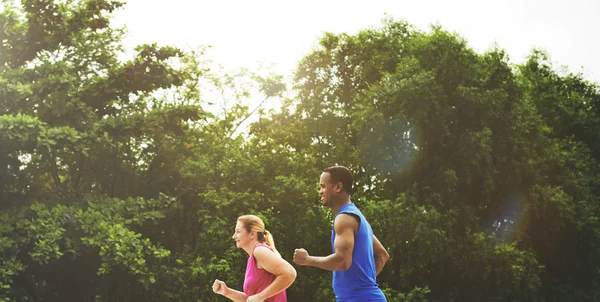 Sporty Couple at outdoors — Stock Photo, Image